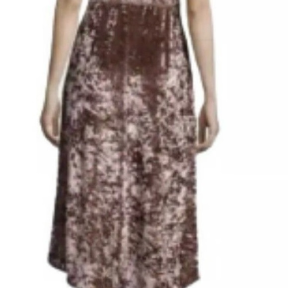 Design Lab Lord & Taylor Asymmetrical Velvet Dress in Mocha - Picture 5 of 5